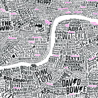 Image 1 of Music Map Of London (With Accent Colour)