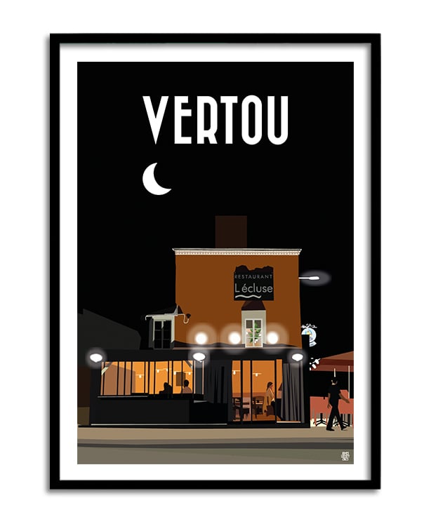 Image of Vertou by night "Restaurent l'Ecluse"