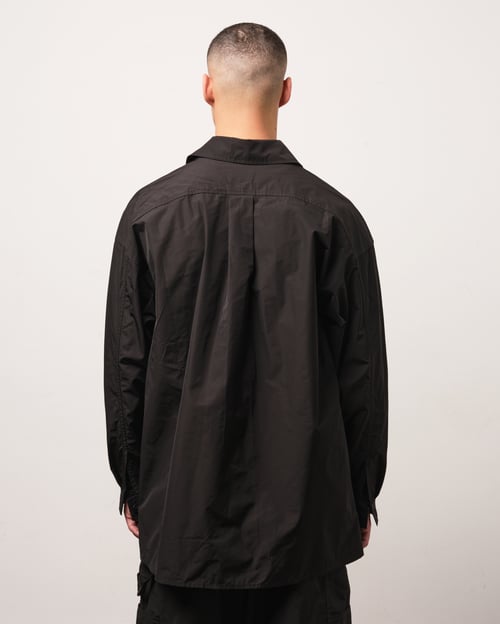 Image of Black Nylon Slit Shirt