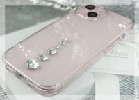 Image 3 of Crystal Heart Case in pink or clear.