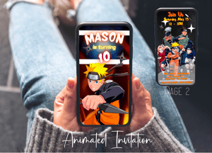 Image of Customizable 2pg Ninja Friends Video Invitation Party & Birthdays