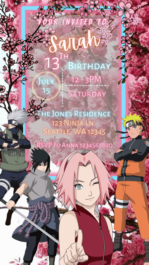 Image of Customizable E-invitation Video Sakura Party & Birthdays