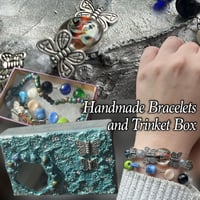 Image 1 of Handmade Bracelets and Trinket Box - Blue and Violet
