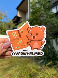 "Easily Overwhelmed" Cute Bear Sticker
