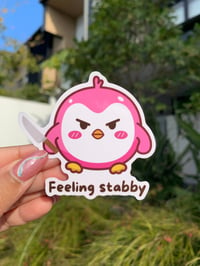 "Feeling Stabby" Cute Penguin Sticker