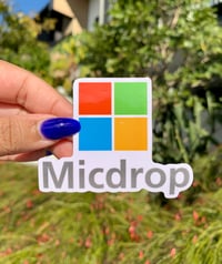 "Micdrop" Vinyl Sticker | Satire Logo Art
