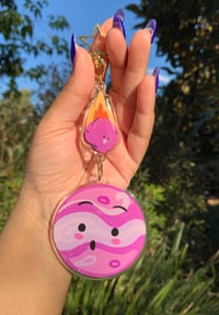 Purple "Comet Hit" Double Charm Keychain | Kawaii Space