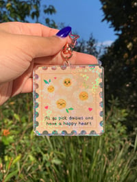 Daisy Stamp Keychain