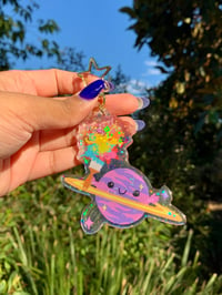 Image 1 of "Planet of the Artist" Keychain | Kawaii Space