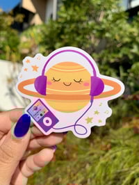 Image 1 of "Planet Shakira" Vinyl Sticker | Kawaii Space