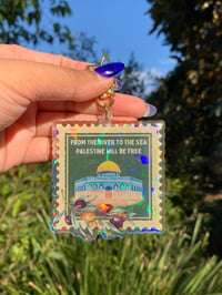 Image 2 of Palestine Stamp Keychain