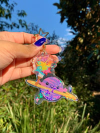 Image 2 of "Planet of the Artist" Keychain | Kawaii Space