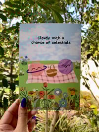 Image 3 of "Celestial Picnic" Print | Space Kawaii Art