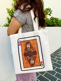 Image 1 of Desi Queen of Hearts Tote Bag