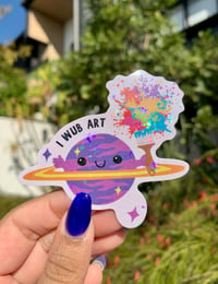 Image 3 of "I Wub Art" Vinyl Sticker | Kawaii Space