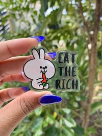 Image 2 of "Eat the Rich" Kawaii Pin