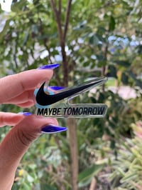Image 3 of Nike "Maybe Tomorrow" Pin | Satire Logo Art