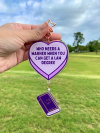 Image 2 of Law Baddie Double Charm Keychain | Legally Blonde-Inspired