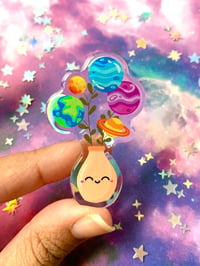Image 2 of "Planet Flowers" Pin | Kawaii Space