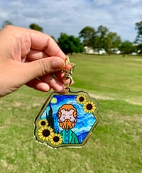 Image 1 of Van Gogh | Gold Edge Keychain