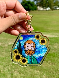 Image 2 of Van Gogh | Gold Edge Keychain