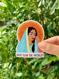 Image 1 of "Who Run The World" Desi Girl Power Vinyl Sticker