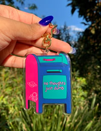 Image 3 of "No Thoughts Just Dumb" Mailbox Quote Keychain