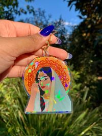 Image 3 of "Who Run The World?" Desi Girl Keychain