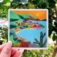 "Romance in Ibiza" Matte Painting Sticker