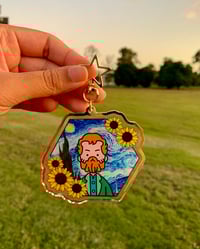 Image 4 of Van Gogh Gold Edge Keychain (3 in)