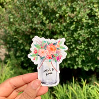 Image 1 of “Petals and Peace” Matte Sticker | Bookish stickers (Premium vinyl &amp; waterproof sticker)