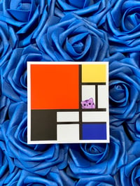 Image 1 of Purple cat on Mondrian | NFT series premium MATTE vinyl sticker