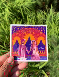 Image 1 of “Raja &amp; Rani” Desi King &amp; Queen Matte Sticker (Premium vinyl + waterproof sticker)