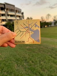 Image 3 of Gold Boston T Map Sticker