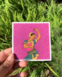 Image 1 of Desi Dancer Matte Sticker: Dancing Rani (Premium vinyl &amp; waterproof sticker)