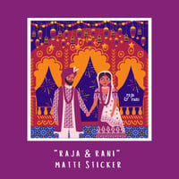 Image 3 of “Raja &amp; Rani” Desi King &amp; Queen Matte Sticker (Premium vinyl + waterproof sticker)