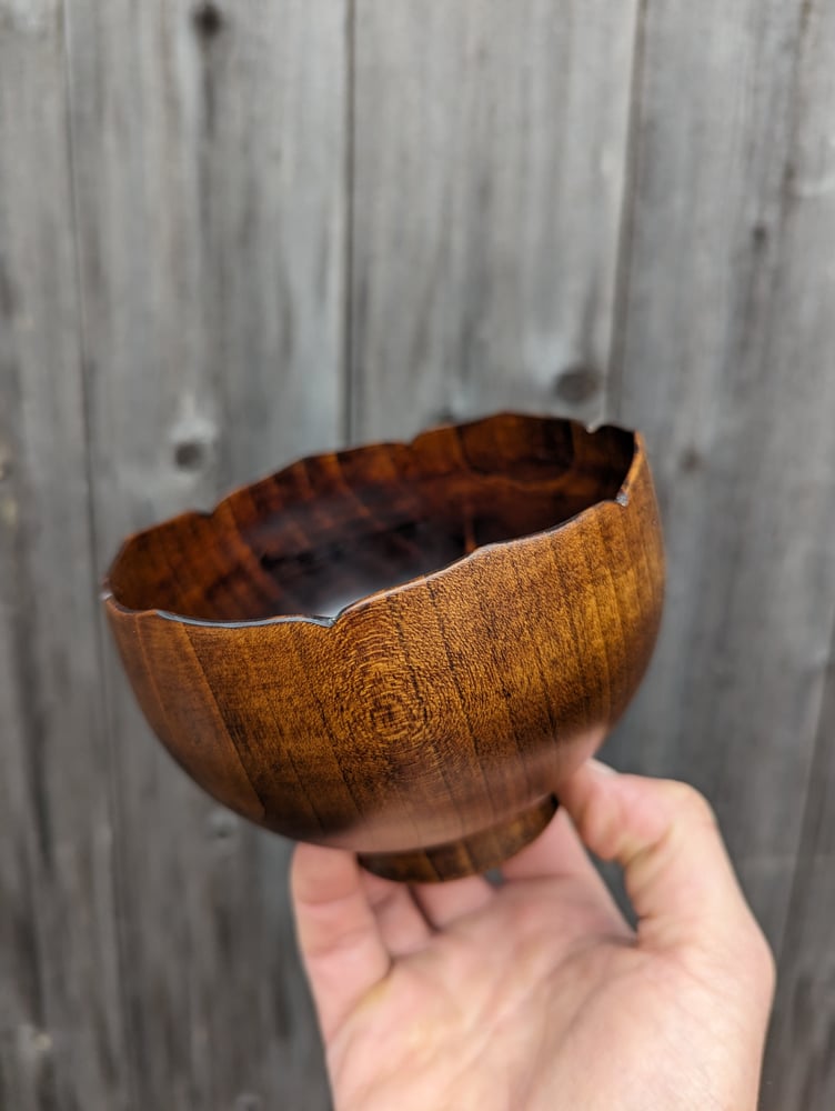 Image of Cherry lacquered Tulip bowl 