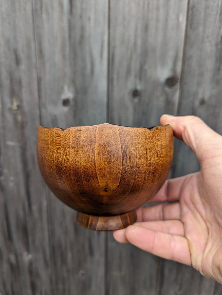 Image of Cherry lacquered Tulip bowl 