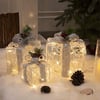 Silver Gift Boxes with Warm White Lights