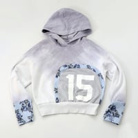 Image 1 of tiedye blues 15 patchwork courtneycourtney adult s small hoodie hooded birthday bday sweatshirt