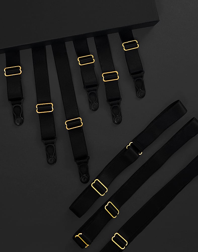 Image of SUSPENDER / GARTER SET NOIR