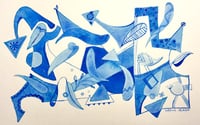 Image 1 of AQUARELLE  "Blue Leaves"