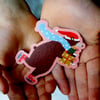 Collection "Barnabé l'ours de Noël": gros sticker découpé 