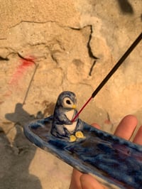 Image 2 of fishing penguin incense holder 