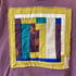 Mini-Quilt Sweatshirt - Purple and Green Log Cabin Image 2