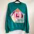 Mini-Quilt Sweatshirt - Teal  Image 3