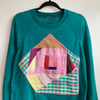 Mini-Quilt Sweatshirt - Teal 