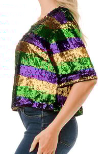 Image 4 of Mardi Gras Crop Top