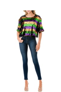 Image 2 of Mardi Gras Crop Top