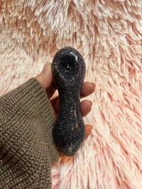Image 2 of Sparkly Gray Freezable Glitter Glass Pipe/Color Changing Glass Pipe